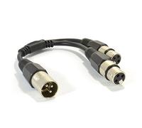 kenable XLR Adapter Plug to 2 x XLR Sockets Splitter/Combiner Cable Lead 25cm [0.25m]