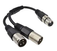 kenable XLR Adapter Socket to 2 x XLR Plug Splitter Combiner Cable Lead 25cm