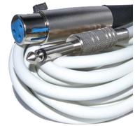 Kenable Xlr Female Plug To Mono 6.35mm Screened Ofc Audio Cable White 6M