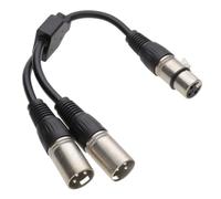 kenable XLR Splitter Cable 1 Female Socket to 2 Male Plugs Audio Lead 3-Pin Balanced Mic 25cm Black