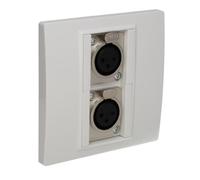 kenable XLR Wall Socket 2-Way 3-Pin Female Solder Contacts Flush-Mounted White for Microphone Speaker Studio Installation
