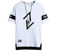 KENAIJING Men's Cotton T-Shirt Short Sleeve Casual Round Neck Basic Tee S-3XL (3XL, White)