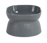 KENANLAN 10 Degree Slanted Pet Bowl, Elevated Cat Dog Food Bowl with Anti Slip Base for Cervical Spine Protection, Easy to Clean Lightweight PP Material (Dark Gray)