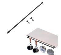 KENANLAN 20inch Magnetic Hanging Rod with Hooks Curtain Rod Camping Hook Multifunctional Metal Side Suspension Bar for Kitchen Towel,Whiteboard, Fridge,Camping