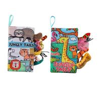 KENANLAN 2Pcs Giraffe Raccoon Baby Animal Cloth Book Set, BPA, Soft Fabric Baby Toy Book for Home and Amusement Parks Use