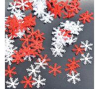 KENANLAN 300pcs Heart Shape Wedding Decor Table Scatter, Red White Mixing Confetti, Made of Non-Woven Fabric Material, for Table Decoration at Wedding or Celebration (Mixed Color)