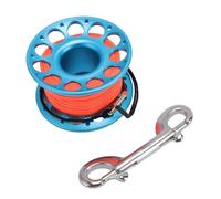 KENANLAN 30m Scuba Diving Reel, Aviation Aluminum Dive Reel with Double Hook for Underwater Exploration, Maritime Operations, Float Line Release (Blue)
