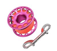 KENANLAN 30m Scuba Diving Reel, Aviation Aluminum Dive Reel with Double Hook for Underwater Exploration, Maritime Operations, Float Line Release (Rose Red)