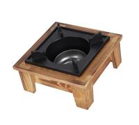 KENANLAN Alcohol Stove, Wooden Shelf, Portable Camping Furnace with Outdoor Cooking for Picnic, Fire-resistant and high-temperature resistant material