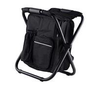 KENANLAN Backpack Cooler Chair Lightweight Large Capacity Folding Camping Stool for Travel Beach Hiking Picnic (Black)