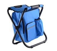 KENANLAN Backpack Cooler Chair Lightweight Large Capacity Folding Camping Stool for Travel Beach Hiking Picnic (Blue)