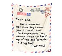 KENANLAN Dear Mom Dad Birthday Gifts, Letter Printed Throw Blanket Gifts with Print, Soft Throw Blanket,Ideas For Mom, Dad, Birthday Presents For Mothers Blankets (dad)