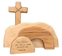 KENANLAN Easter Scene Wooden Decoration, Easter Resurrection Scene Wooden Ornaments for The Home Table Jesus Nativity Scene Decorations Christian Figurine Ornament(#1)