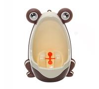 KENANLAN Frog Pee Training,Cute Potty Training Urinal for Boys, Standing Potty Urinal for Boys Toilet with Funny Aiming Target (Coffee+Beige)