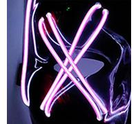 KENANLAN Halloween Light Up Mask, Premium PP Scary Glowing Mask with Ergonomic Design, LED Luminous for Cosplay, Holiday Celebrations, Parties, Night Bars,Etc (Pink)