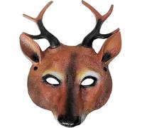 KENANLAN Halloween Mask Funny Elk Mask Deer Antler Masks Reindeer Head Cover for Halloween Christmas Cosplay Costume Props (Brown)