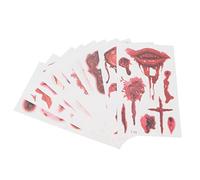 KENANLAN Halloween Scar Tattoos Horror Fake Bloody Wound Face Stickers (T package)