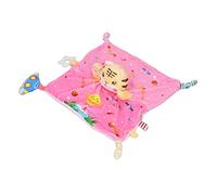 KENANLAN Infant Security Blanket Soft Plush Cartoon Cute Tiger Security Blanket Toy for Babies, Funny Squeeze, Hand Puppet, with Sound Paper, Developmental Touch Strip (Roseate)