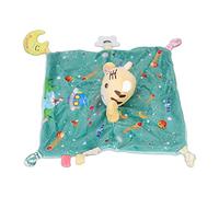 KENANLAN Infant Security Blanket Soft Plush Cartoon Cute Tiger Security Blanket Toy for Babies, Funny Squeeze, Hand Puppet, with Sound Paper, Developmental Touch Strip (Green)