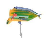 KENANLAN Large Fish Design Metal Post Box with Large Capacity, High Grade Iron Mailbox Adds a Fun Touch to Your Yard, Ideal Present for Home Decor