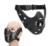 KENANLAN Movie Half Face Mask Horror Demon Masks Lamb Mask Black Durable Adjustable Resin Cosplay Mask for Halloween Carnival Parties