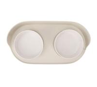 KENANLAN No spill Cat Raised Bowls with Non Slip Design, Durable New Bone China, Anti Vomiting Pet Bowl for Cervical Spine Protection (White)