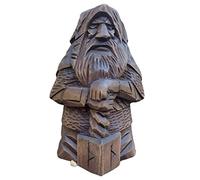 KENANLAN Norse Gods Statues Odin Tyr Ulfhednar Statue Norse Viking Mythology Figurines Nordic Pagan Ornaments Art for Home Outdoor Garden Decoration (Thunder - hammer)