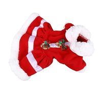 KENANLAN Pet Christmas Dress, Cute Style Thickening Warm Costume, Comfortable Holiday Dress with Bell for Party Cosplay, Simple and Easy to Wear (S)