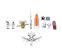KENANLAN Realistic Alloy Space Toy Set for Kids, Educational Ship with ABS Material, Smooth Edges, Fall and Crash Resistant, Fun Model Toy Suitable as a Cool (Aircraft and Suit)