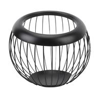 KENANLAN Round Coffee Pods Holder, Large Capacity Metal Iron Coffee Pods Storage Basket, for Bar Counter Desktop (Black)