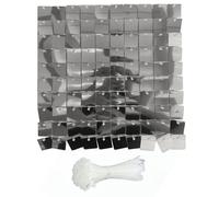 KENANLAN Silver Shimmer Wall Backdrop - 30x30CM - 24 Boards Sequin Wall Photo Booth Props for Birthday, Anniversary, Wedding and Engagement