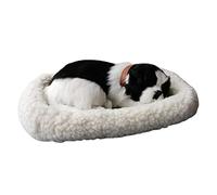 KENANLAN Sleeping Cats Toy, 27 X 32 CM Breathing Cat on Cushion, Realistic Lifelike Stuffed Interactive Pet Toy,Stuffed Animals Cat Doll for Birthday Gift (f)