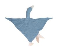 KENANLAN Soft Security Blanket, Goose Shaped Cute Blanket for Baby, Support Anxiety Relief, Cotton Fabric Saliva Towel for Infant with Delicate Stitching (Navy Blue)