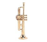 KENANLAN Trumpt Magnet Gold, Realistic Miniature Metal Replica Musical Instrument Fridge Magnet for Kids, Collecting and Displaying