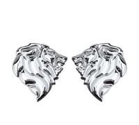 KENANS Emblem Badge Decal Logo Sticker for Peugeot 2008, Car Emblems Decals Sticker Badge Decoration Accessories,Silver-1pair
