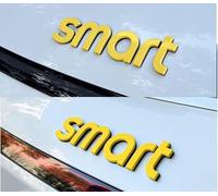 KENANS Emblem Badge Decal Logo Sticker for Smart #1 Smart1, Car Emblems Decals Sticker Badge Decoration Accessories,Yellow-Front+Rear
