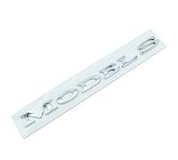 KENANS Emblem Badge Decal Logo Sticker for Tesla Model S, Car Emblems Decals Sticker Car Rear Trunk Logo Sticker,Silver