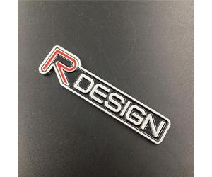 KENANS Emblem Badge Decal Logo Sticker for Volvo R DESIGN XC60 V70 S60 V40 V60 C30 V50, Car Emblems Decals Sticker Badge Decoration Accessories,Red-A