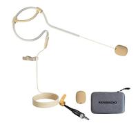 KENBAIDIO Headset Microphone Single Ear Earset Headworn Low Profile Omnidirectional On-Ear Audio Condenser Mic for Sennheiser Wireless System Bodypack Transmitter, Musicians, 3.5mm Female Screw Plug