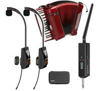 KENBAIDIO UHF Accordion Wireless Microphone Dual Transmitter, Instrument Mic System with Detachable Magnetic Clip, Piano Guitar Violin Cello Pickup for Stage Performance, Concerts, Recording,196FT