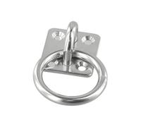 KENBT 304 Stainless Steel Square Pad Eye Plate Eye Hook With Round Ring Boat Hardware Accessories,Anti-rust(8mm*5pcs)