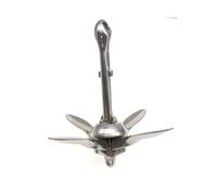 KENBT 6KG Surface Polished Stainless Steel Boat Anchor Folding Anchor Marine Boat Yacht Accessories,Anti-rust