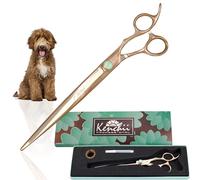 Kenchii Rose Dog Grooming Scissors, 9 Inch Straight Shears, Dog Scissors for Grooming, Ergonomic Design for Comfort and Precision, Heavy Duty, Durable and Sharp