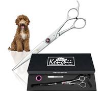 Kenchii Scorpion Straight Dog Scissors - Professional Dog Grooming Scissors - Smooth Cutting Action & Performance - Durable Japanese Alloy Stainless Steel - Daily Grooming, 8 Inch