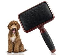 Kenchii Slicker Brush for Dogs, Professional Dog Grooming Brush for Loose Fur, Tangles, Long Short Haired, Stainless Steel Pins, Maplewood Handle, Large