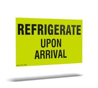 Kenco 3"""" X 5"""" Refrigerate Upon Arrival Fluorescent Shipping Label Stickers for Shipping and Packing -500 Labels Per Roll