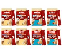 Kenco Iced Hot Latte Instant Coffee Sachets, Vanilla Latte and Salted Caramel Latte Variety Pack, 8 Packs