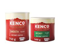 Kenco Instant Coffee Bundle | 1 x Smooth 750g Tin & 1 x Decaf 500g Tin