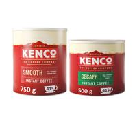 Kenco Instant Coffee Bundle | 1 x Smooth 750g Tin & 1 x Decaf 500g Tin