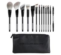 KENCOLOR Premium 13-Piece Makeup Brush Set with PU Travel Pouch - High-End Acrylic Handle, Soft Synthetic & Natural Bristles, Dense & Non-Absorbent, for Flawless Application